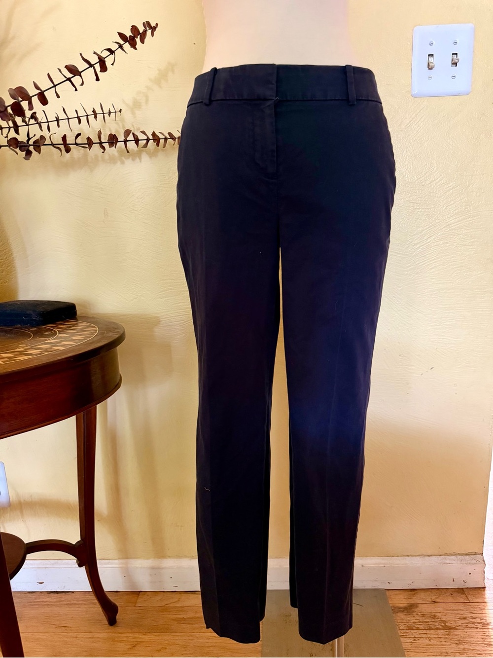 Ann Taylor Black Straight-Leg Chinos